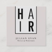 Elegante minimalistische typografie Beige kapper Vierkante Visitekaartje (Voorkant)