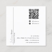 Elegante minimalistische typografie Beige kapper Vierkante Visitekaartje (Achterkant)