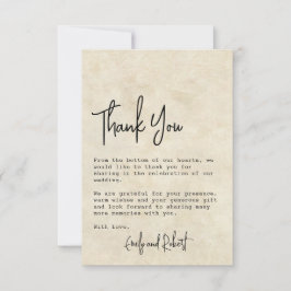 Elegante minimalistische typografie foto bruiloft bedankkaart