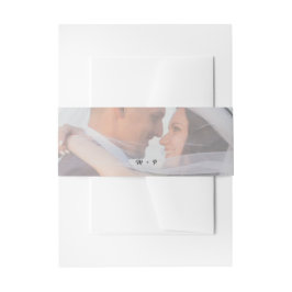 Elegante Minimalistische Typografie & Fototrouwdag Uitnodigingen Wikkel