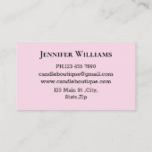 Elegante minimalistische typografie kaarsenmaker r visitekaartje (Achterkant)