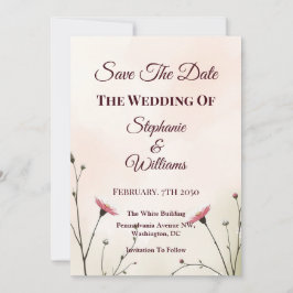 Elegante Minimalistische Typografie Trouwkaart Save The Date