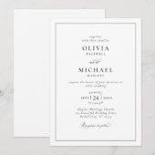 Elegante minimalistische typografie zwart wit brui kaart (Voorkant / Achterkant)