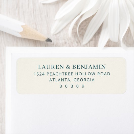 Elegante Minimalistische Typografische Teal Etiket (Insitu)