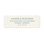 Elegante Minimalistische Typografische Teal Etiket (Voorkant)