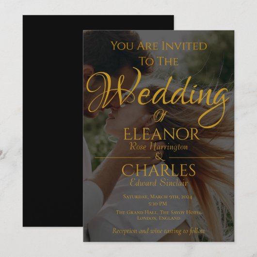 Elegante, minimalistische uitnodiging voor een zom (Voorkant / Achterkant)