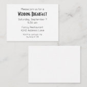 Elegante minimalistische uitnodiging voor zwarte b informatiekaartje (Voorkant / Achterkant)