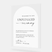 Elegante minimalistische unplugged bruiloft ceremo acryl bord (Hoek)