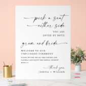 Elegante minimalistische unplugged bruiloft ceremo acryl bord (Huwelijk)