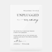 Elegante minimalistische unplugged bruiloft ceremo acryl bord (Voorkant)