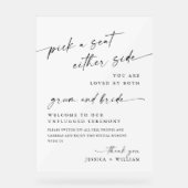 Elegante minimalistische unplugged bruiloft ceremo acryl bord (Voorkant)