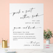 Elegante minimalistische unplugged bruiloft ceremo acryl bord (Huwelijk)