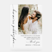 Elegante minimalistische unplugged bruiloft ceremo acryl bord (Voorkant)