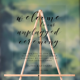 Elegante minimalistische unplugged ceremonie Acryl Bord