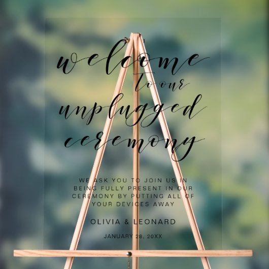 Elegante minimalistische unplugged ceremonie Acryl Bord (Neutraal)