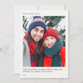 Elegante minimalistische vakantiefoto dank u kaart (Voorkant)