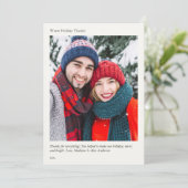 Elegante minimalistische vakantiefoto dank u kaart (Staand voorkant)