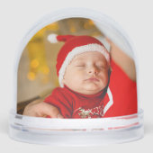 Elegante minimalistische vakantiefoto Snow Wereldb Sneeuwbol (Voorkant)