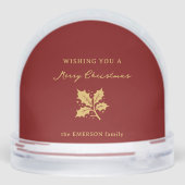 Elegante minimalistische vakantiefoto Snow Wereldb Sneeuwbol (Achterkant)