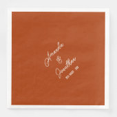 Elegante minimalistische verbrande Sinaasappel en  Servet (Voorkant)