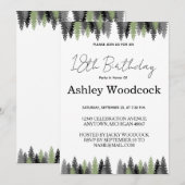 Elegante minimalistische verjaardag uitnodiging (Voorkant / Achterkant)