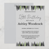 Elegante minimalistische verjaardag uitnodiging (Voorkant / Achterkant)