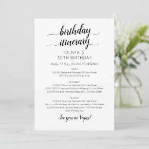 Elegante Minimalistische Verjaardags Itiner Invita Kaart