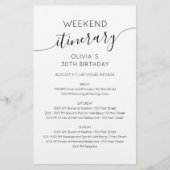 Elegante Minimalistische Verjaardags Itinerary Uit (Voorkant)