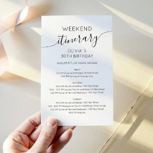 Elegante Minimalistische Verjaardags Itinerary Uit