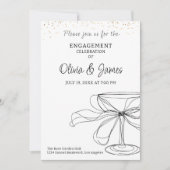 Elegante minimalistische verloving feestkaart kaart (Voorkant)