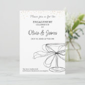 Elegante minimalistische verloving feestkaart kaart (Staand voorkant)