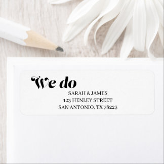 Elegante minimalistische vet kalligrafie wit bruil etiket