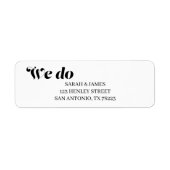 Elegante minimalistische vet kalligrafie wit bruil etiket (Voorkant)