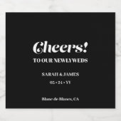 Elegante minimalistische vet kalligrafie zwart bru sparkling wijnetiket (Enkel label)