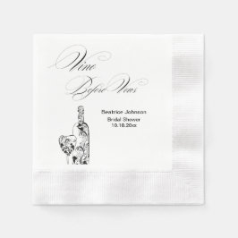 Elegante Minimalistische 'Vino Before Vows' Bruids Servet