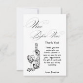 Elegante Minimalistische Vino Before Vows Bruidsfe Bedankkaart (Voorkant)