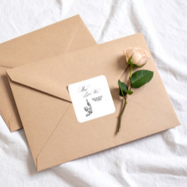 Elegante minimalistische vino voor geloften Vrijge Vierkante Sticker