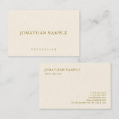 Elegante minimalistische Visitekaartjes Gold Text  (Voorkant / Achterkant)