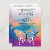 Elegante Minimalistische Vlinder- en Zonsondergang Kaart (Voorkant / Achterkant)