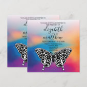 Elegante Minimalistische Vlinder en Zonsondergang  Kaart (Voorkant / Achterkant)