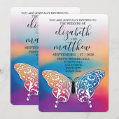 Elegante Minimalistische Vlinder en Zonsondergang  Kaart (Voorkant / Achterkant)