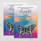 Elegante Minimalistische Vlinder en Zonsondergang  Kaart (Voorkant / Achterkant)