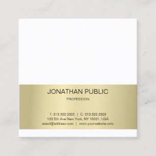 Elegante Minimalistische Vormgeving Goud Effect Ee Vierkante Visitekaartje