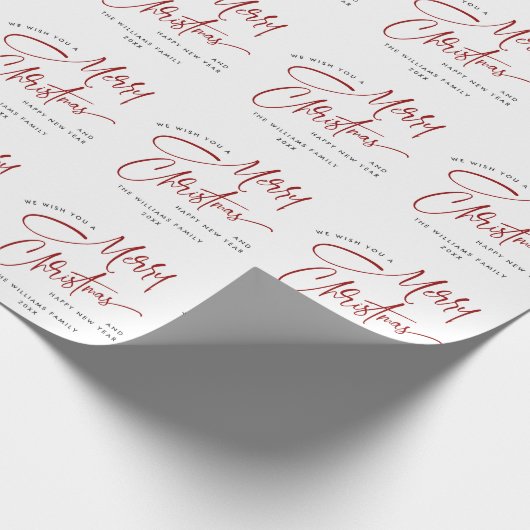 Elegante Minimalistische Vrolijk Kerstfeest Cadeaupapier (Hoek)