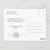 Elegante minimalistische vrolijke kerst corporate briefkaart (Achterkant)