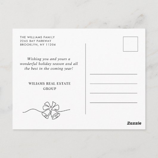 Elegante minimalistische vrolijke kerst corporate briefkaart (Achterkant)