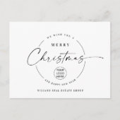 Elegante minimalistische vrolijke kerst corporate briefkaart (Voorkant)
