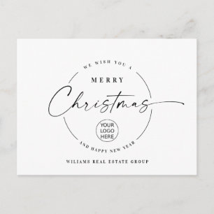 Elegante minimalistische vrolijke kerst corporate briefkaart