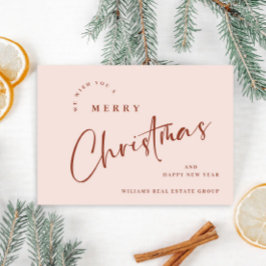 Elegante minimalistische vrolijke kerst corporate feestdagenkaart