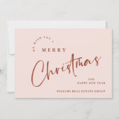 Elegante minimalistische vrolijke kerst corporate feestdagenkaart (Voorkant)